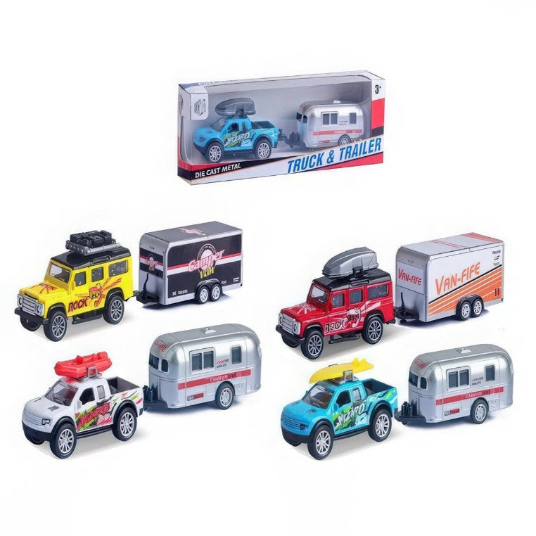 DIE CAST CAMION AVEC REMORQUE 1:43 ASST