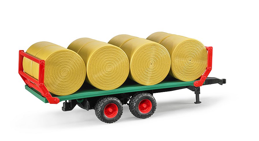 BRUDER - BALE TRANSPORT TRAILER WITH 8 BALES