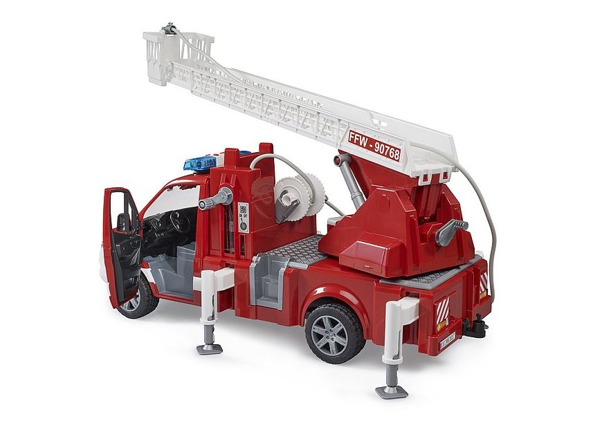 BRUDER - CAMION POMPIER MERCEDES BENZ SPRINTER AVEC ÉCHELLE, POMPE À EAU ET MODULE SON ET LUMIÈRE #02673