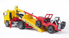 BRUDER - CAMION DE DÉPANNAGE MAN TGA JAUNE AVEC PORTIQUE ET JEEP ROUGE #02750