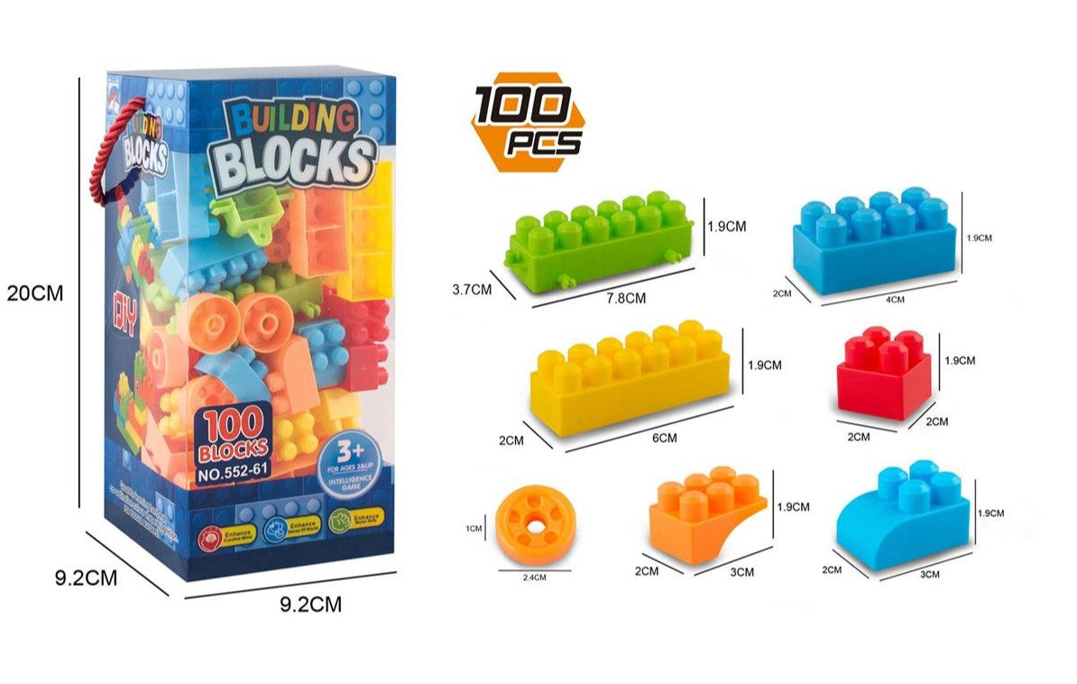 BUILDING BLOCKS - BOITE DE BLOCKS DE CONSTRUCTION 100 PIÈCES