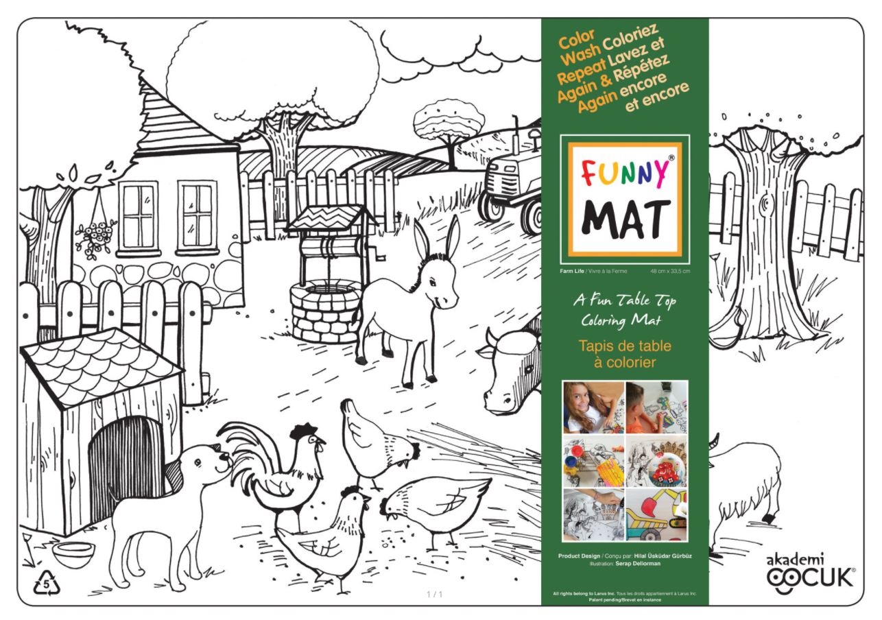 NAPPERON À COLORIER - VIVRE À LA FERME