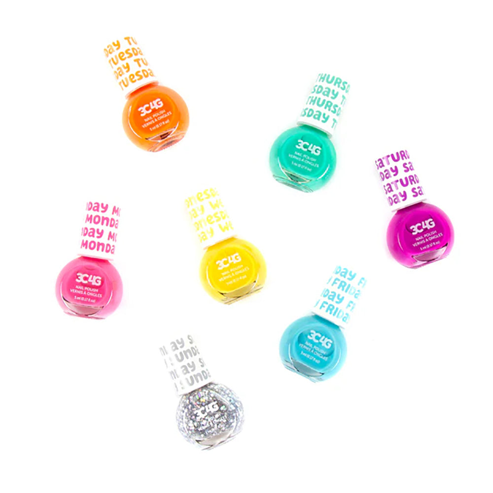 3C4G - ENSEMBLE DE 7 VERNIS À ONGLES ARC-EN-CIEL DE LA SEMAINE