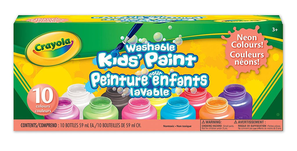 CRAYOLA - 10 WASHABLE NEON PAINT BOTTLES
