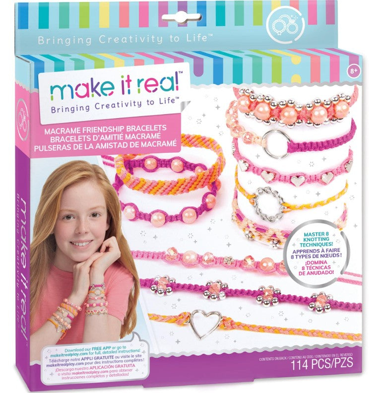 MAKE IT REAL – ENSEMBLE DE CRÉATION DE BRACELETS D'AMITIÉ EN MACRAMÉ (114 PIÈCES)