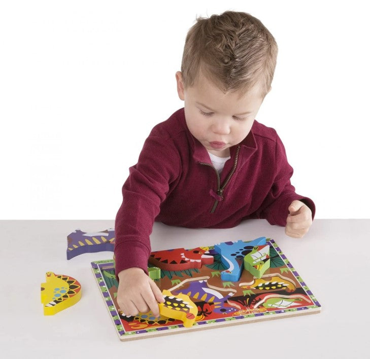 MELISSA AND DOUG - CASSE-TÊTE EN BOIS GROSSES PIÈCES - DINOSAURE