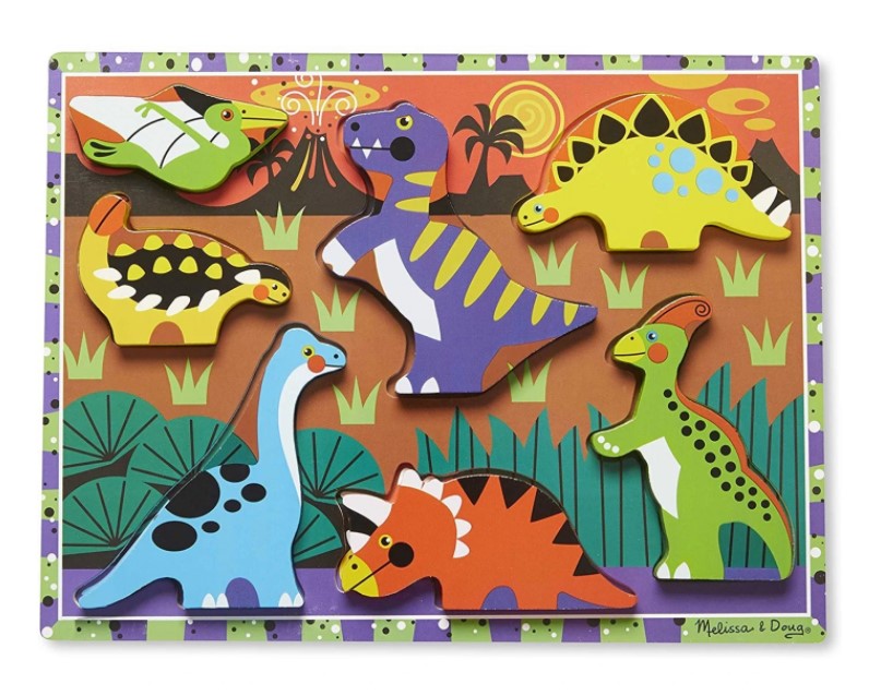 MELISSA AND DOUG - CASSE-TÊTE EN BOIS GROSSES PIÈCES - DINOSAURE