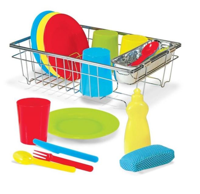 MELISSA AND DOUG - SERVICE DE VAISSELLE ET ÉGOUTTOIR 4 COUVERTS
