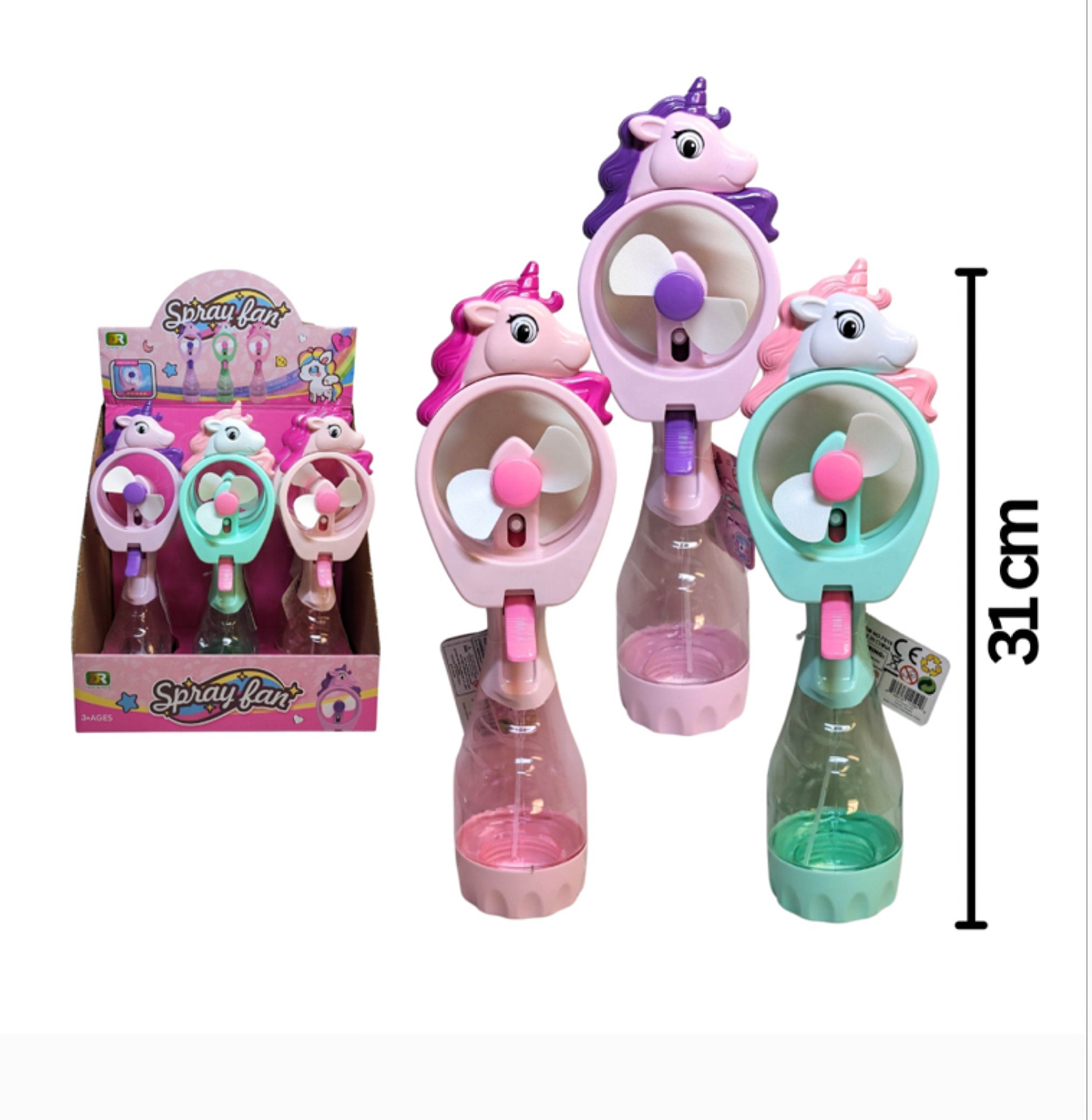 LICORNE EN SPRAY ET FAN ASST