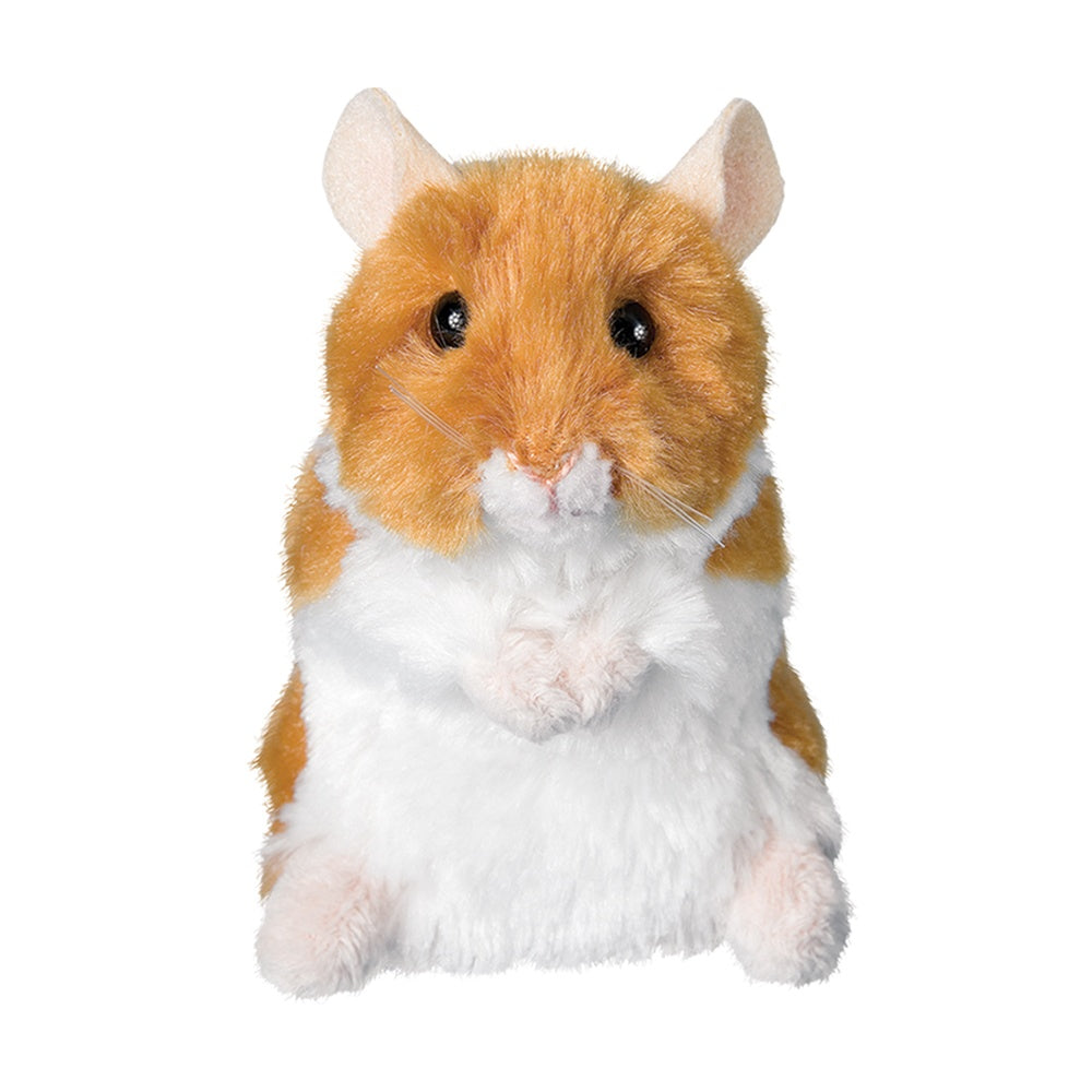 PLUSH - CARAMEL AND WHITE HAMSTER (5")(13CM)