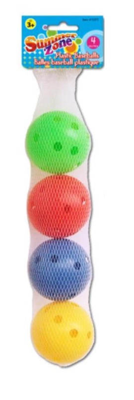 SUMMER ZONE - PLASTIC BASEBALLS 4 PIECES