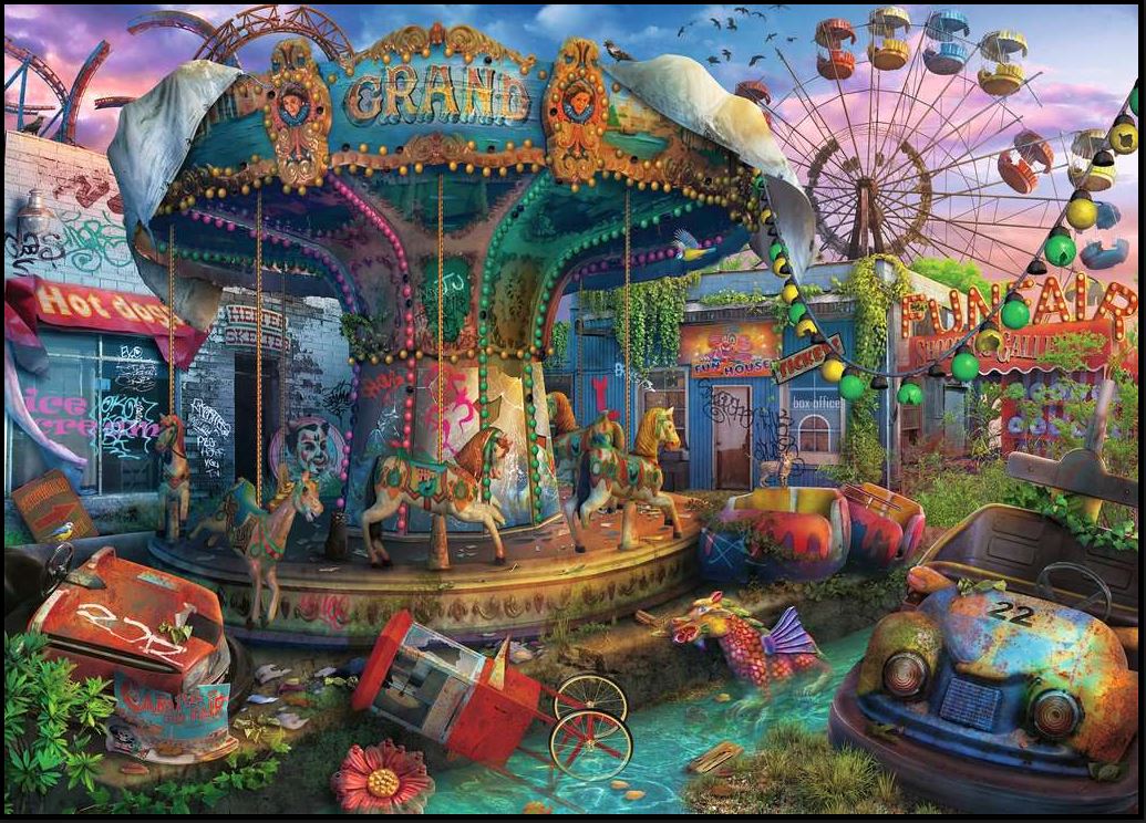 RAVENSBURGER CASSE-TÊTE 1000 PIÈCES - LIEUX ABANDONNÉS - FÊTE FORAINE LUGUBRE #12000487