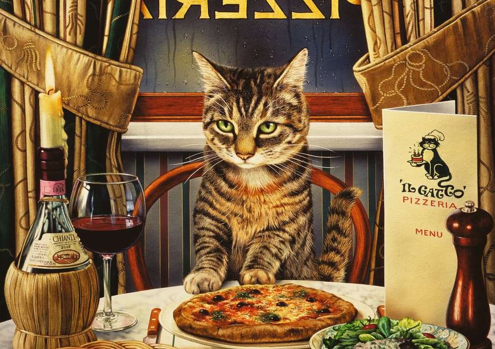 RAVENSBURGER CASSE-TÊTE 300 LARGES PIÈCES ADULTE - DÎNER POUR UN (CHAT) #16936