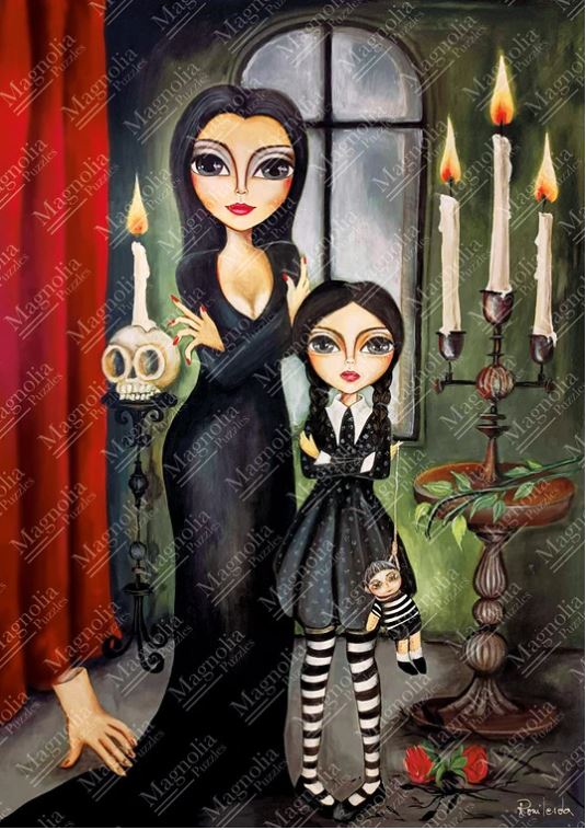 MAGNOLIA CASSE-TÊTE 1000 PIÈCES - MOI ET MA MÈRE FAMILLE ADAMS - ARTISTE ROMI LERDA #1713