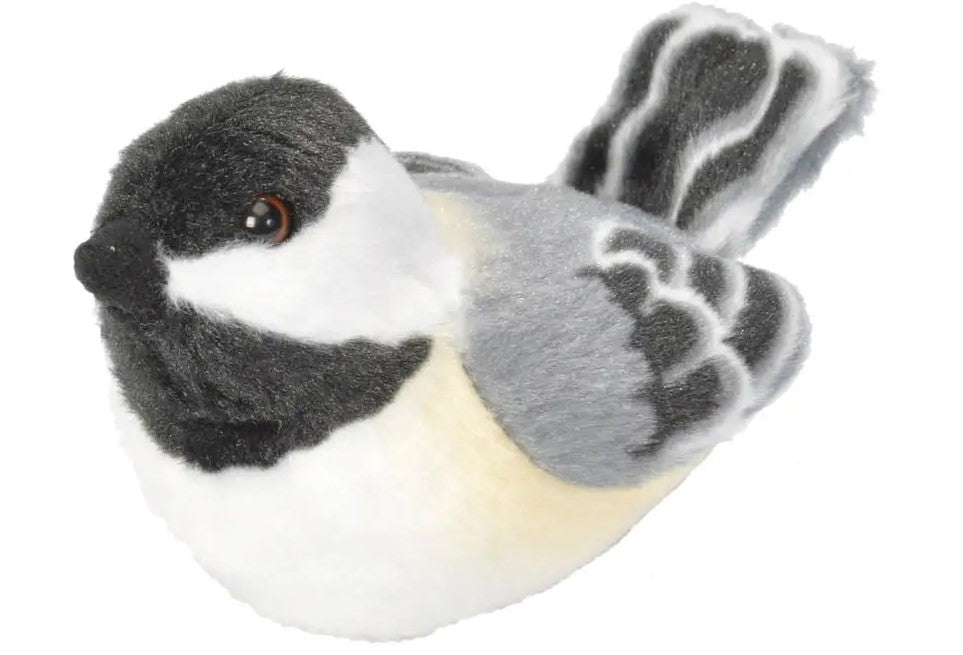 PELUCHE- MÉSANGE À TÊTE NOIRE AVEC SON 5"