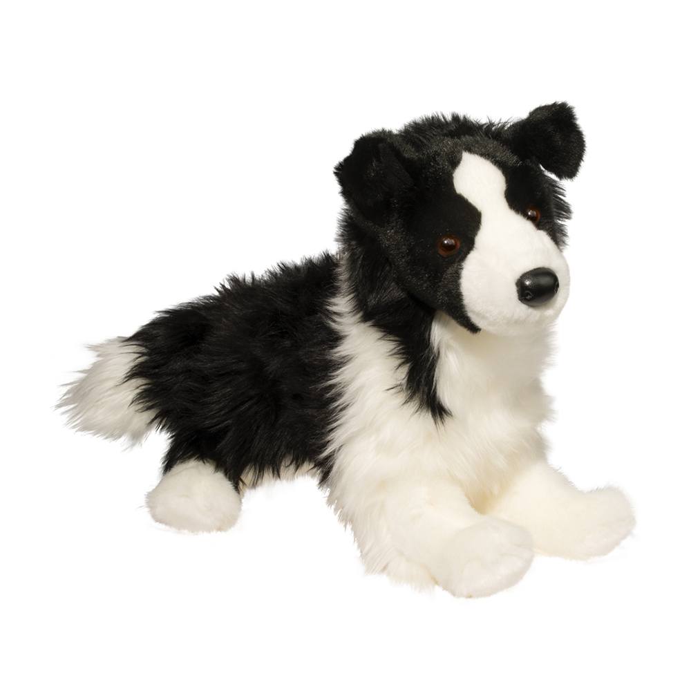 PELUCHE - CHASE LE CHIEN BORDER COLLEY NOIR/BLANC DOUGLAS (16")