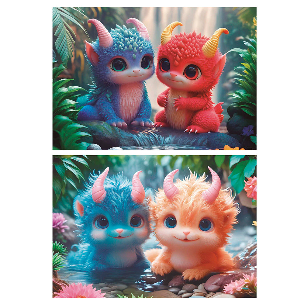 EDUCA JIGSAW PUZZLE 2X100 PIECES - CUTE MONSTERS #20224
