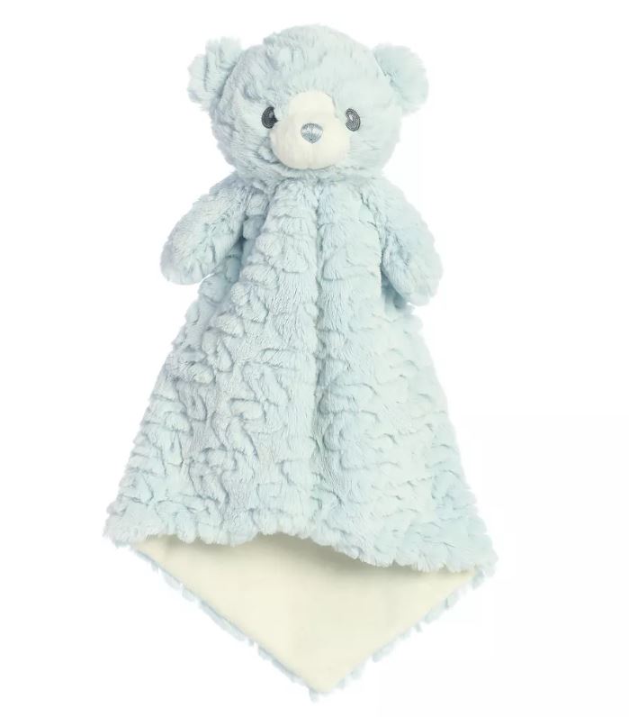 AURORA HUGGY - BLUE LUVSTER BEAR COMFORT BLANKET 16"