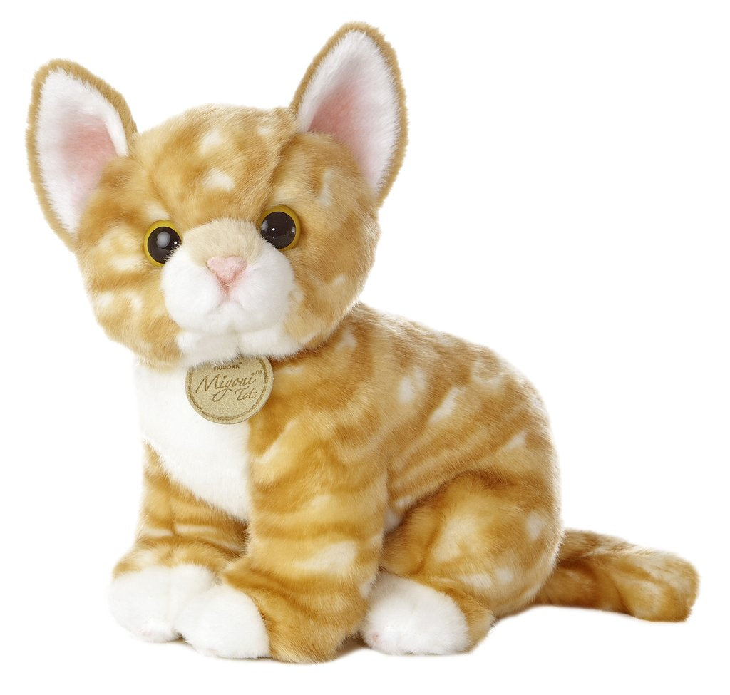 AURORA PLUSH TOY - GINGER (ORANGE) TABBY CAT SITTING 10"