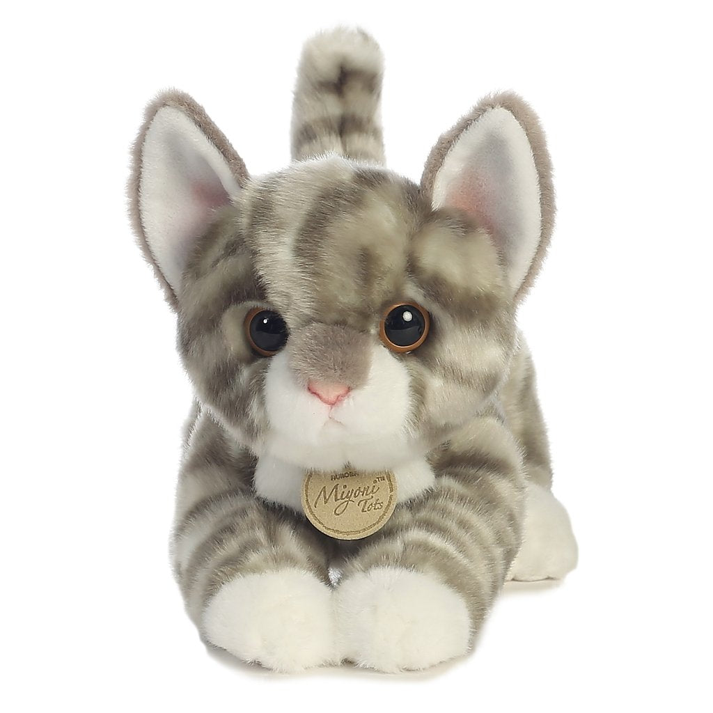 PELUCHE AURORA - CHAT GRIS TIGRÉS 10"