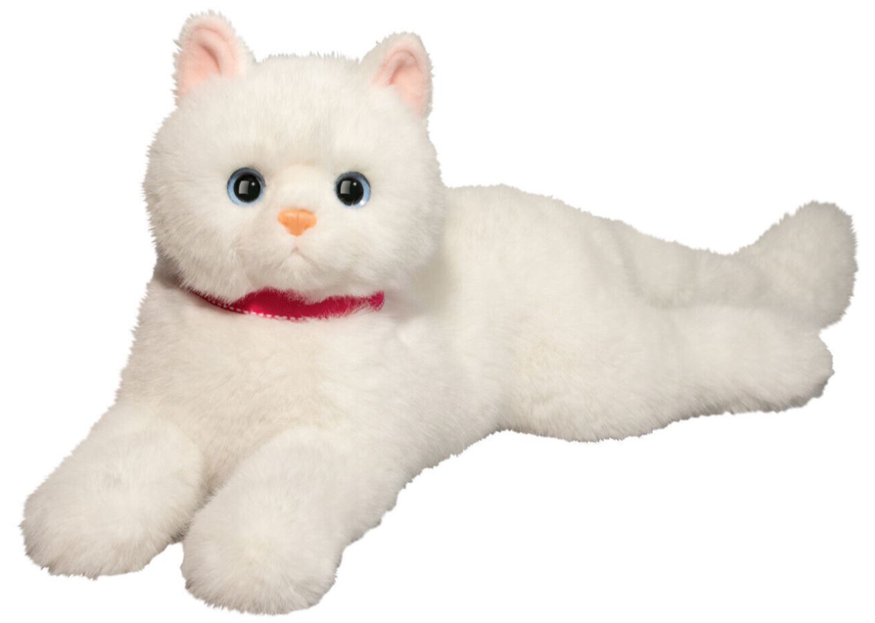 PELUCHE - CHAT DLUX BLANC 15"