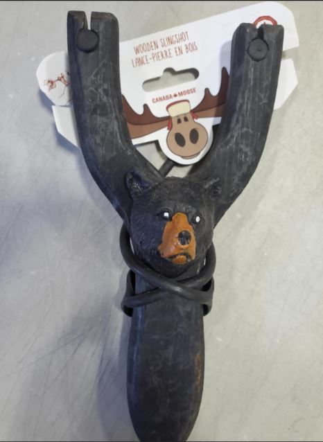 BLACK BEAR WOODEN SLINGSHOT