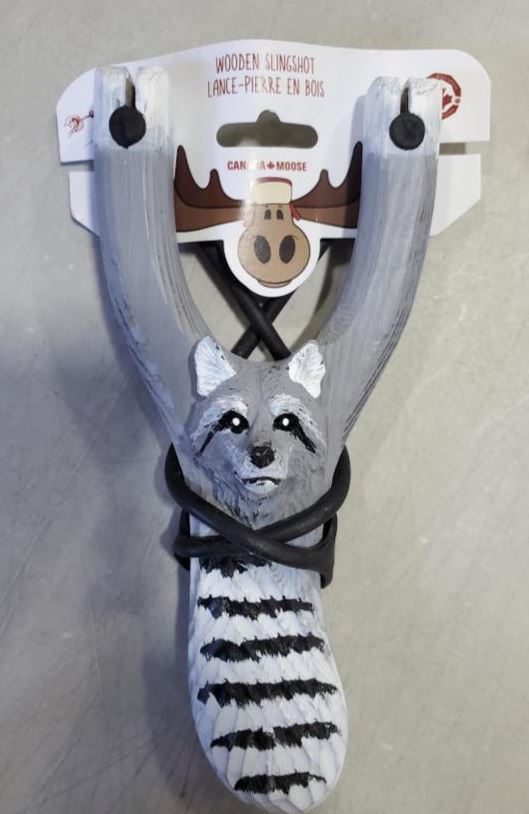 WOODEN RACCOON SLINGSHOT