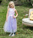 LILAC PRINCESS DRESS WITH STAR DUST 5/6 YEARS