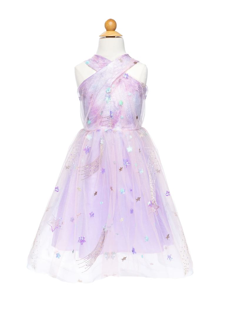 LILAC PRINCESS DRESS WITH STAR DUST 5/6 YEARS