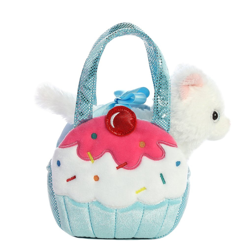 AURORA - CHAT BLANC DANS UNE SACOCHE EN GÂTEAU 7"