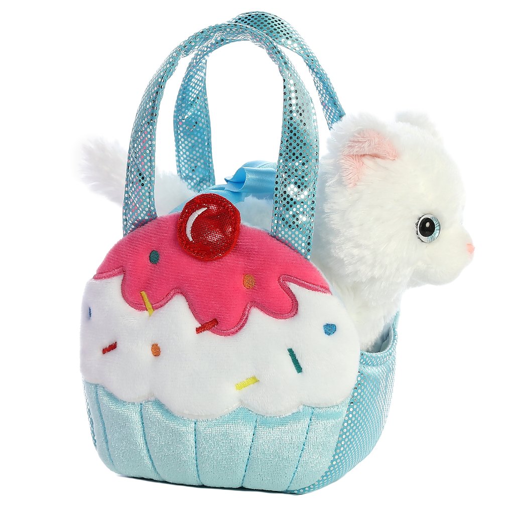 AURORA - CHAT BLANC DANS UNE SACOCHE EN GÂTEAU 7"