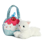 AURORA - CHAT BLANC DANS UNE SACOCHE EN GÂTEAU 7"