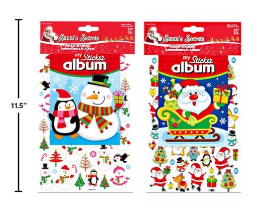 ALBUM D'AUTOCOLLANTS DE NOËL ASST