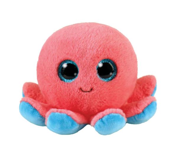 TY BEANIE BOOS PLUSH - SHELDON THE PINK OCTOPUS SMALL 6"