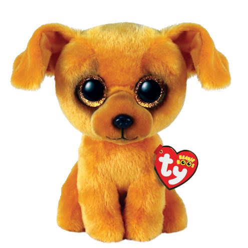 TY BEANIE BOOS PLUSH - ZUZU THE BROWN DOG SMALL 6"
