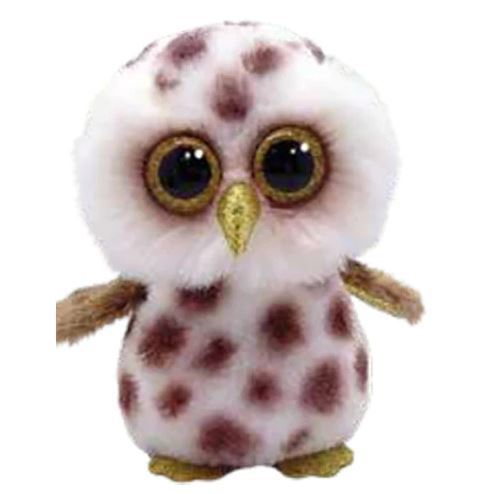 PELUCHE TY BEANIE BOOS - WHOOLIE LE HIBOU BLANC ET MARRON PETIT 6"