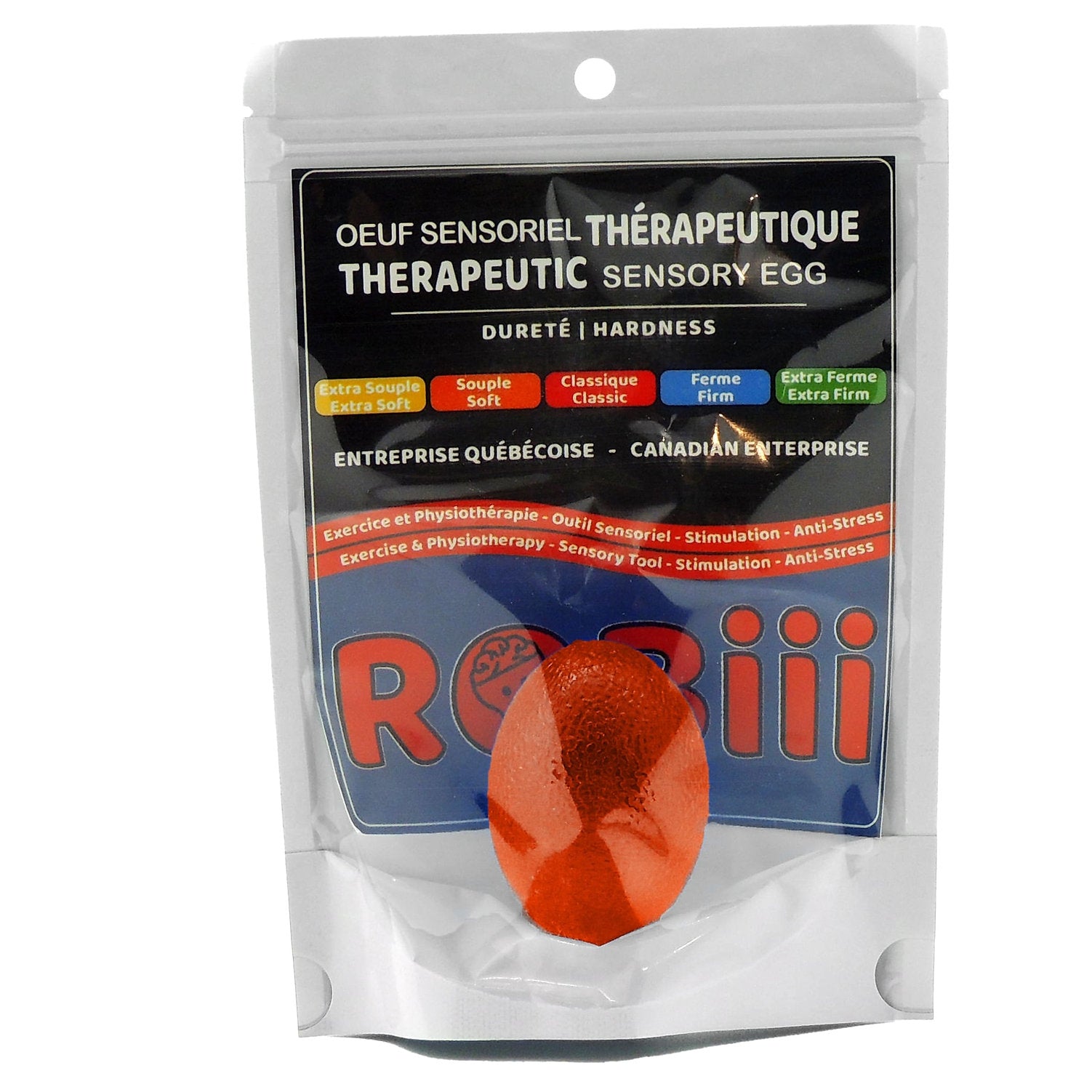 ROBIII - RED THERAPEUTIC SENSORY EGG (MEDIUM RESISTANCE) (CLASSIC)