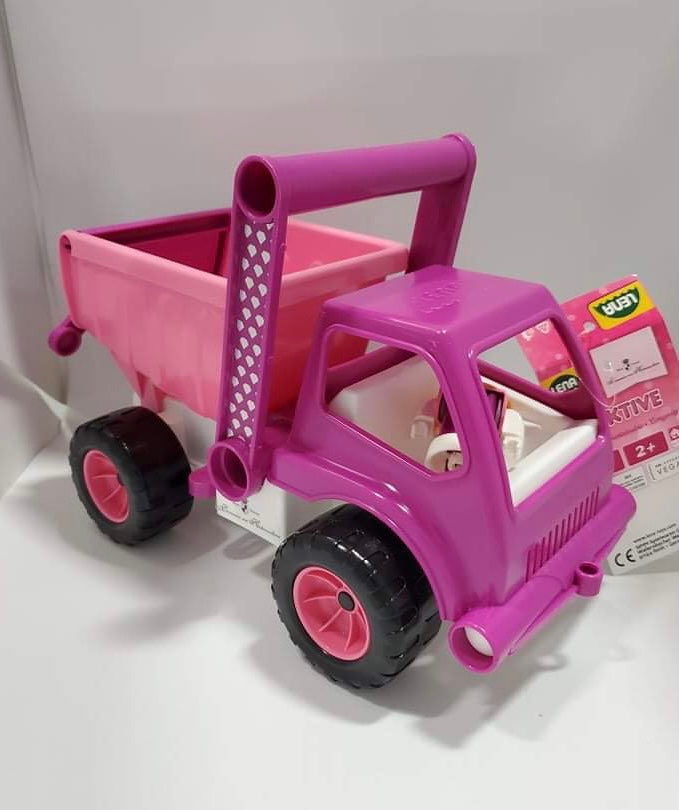 CAMION À BENNE ROSE
