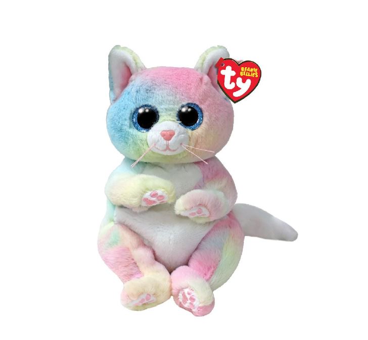 PELUCHE TY BEANIE BELLIES - JENNI CHAT ARC-EN-CIEL
