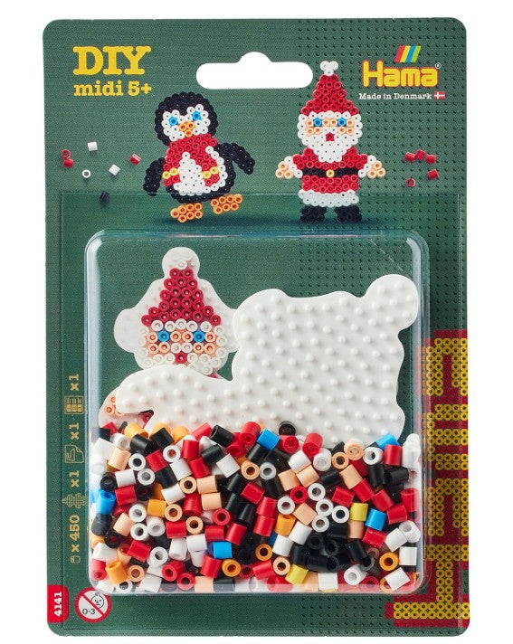 HAMA - PETIT BLISTER PÈRE NOËL ET PINGOUIN 450 PERLES