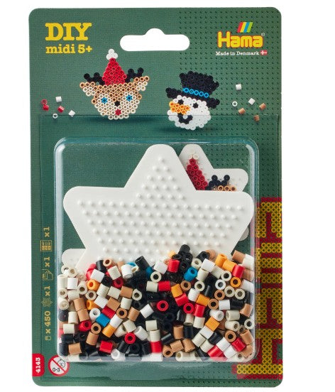 HAMA - PETIT BLISTER BONHOMME DE NEIGE ET LUTIN 450 PERLES