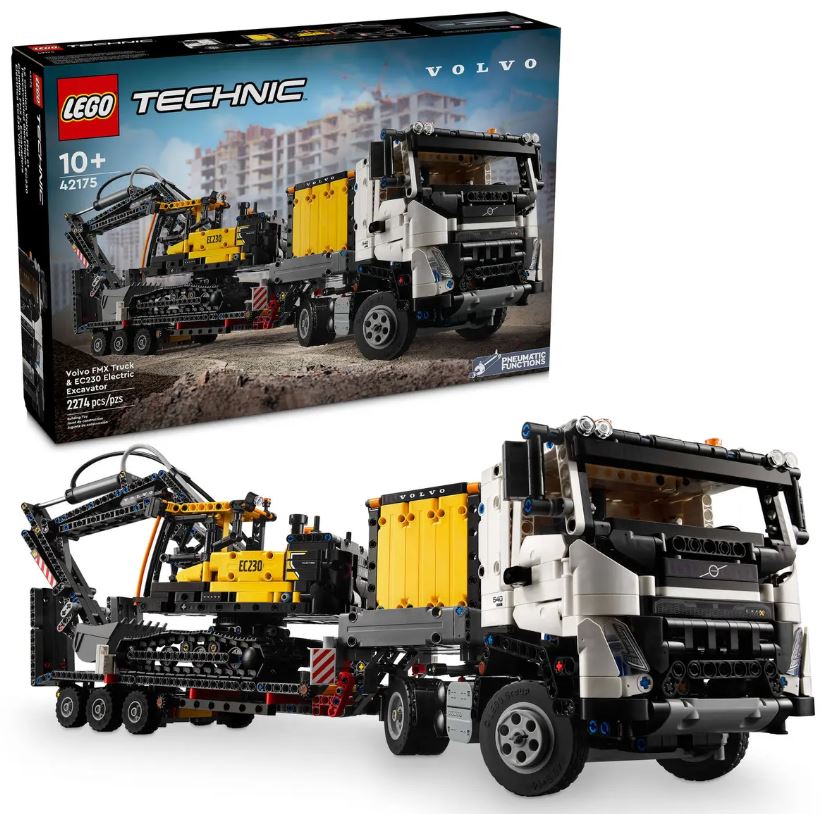 LEGO TECHNIC - LE CAMION VOLVO FMX ET L'EXCAVATRICE ÉLECTRIQUE EC230 #42175