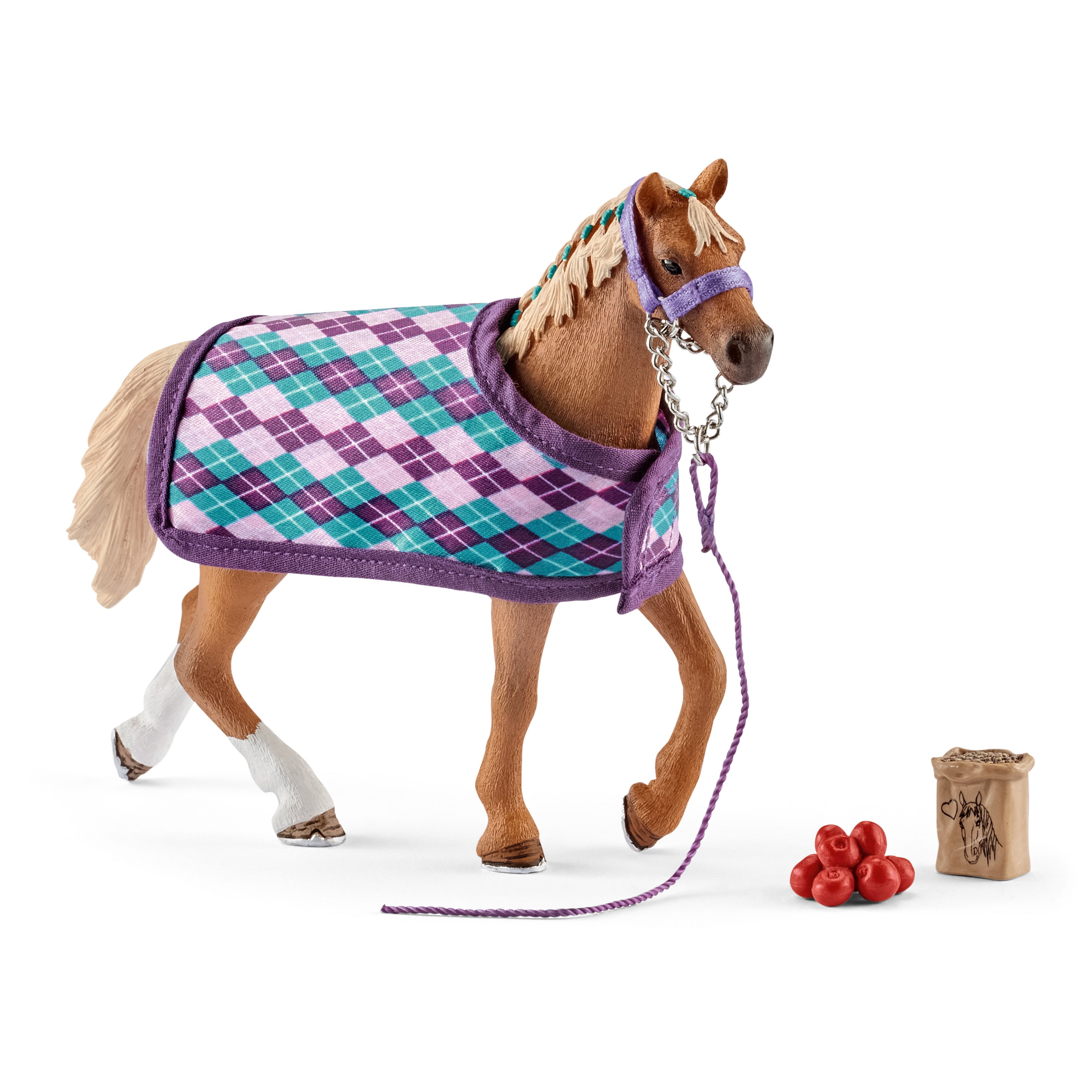 SCHLEICH - CHEVAL THOROUGHBRED ANGLAIS AVEC COUVERTURE #42360