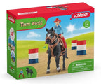SCHLEICH - COWGIRL WITH BARRELS #42576