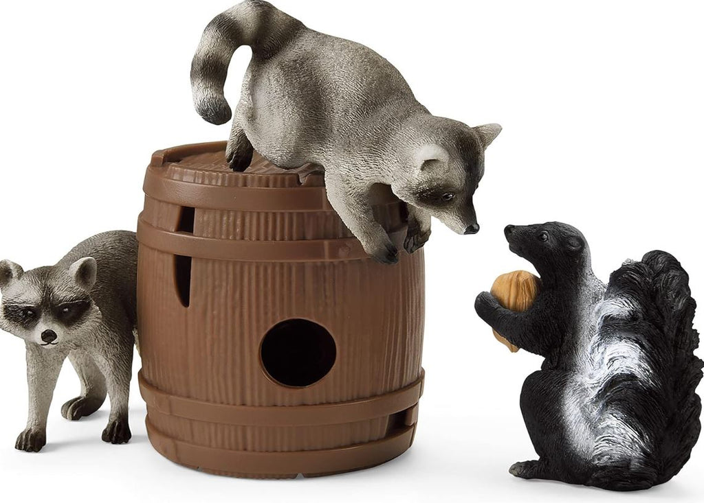 SCHLEICH - RATONS ET MOUFFETTE LES MÉFAITS DE LA NOIX (LA CHASSE AUX NOIX) #42596