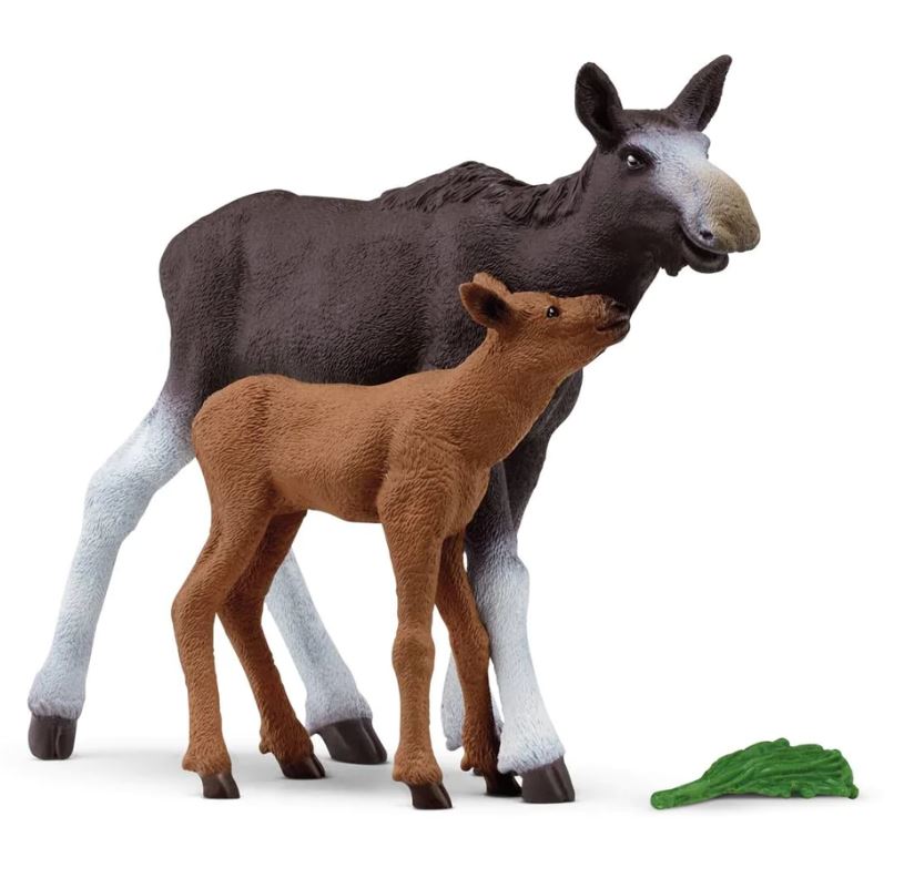 SCHLEICH - MOOSE COW WITH CALF #42629