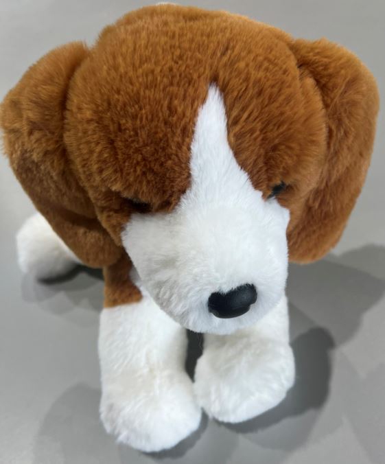 PLUSH TOY - EARNIE THE SOFT BEAGLE DOG 11" LONG (28 CM)