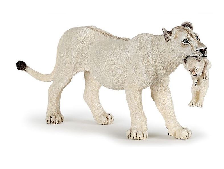 PAPO - WHITE LIONESS WITH CUB #50203