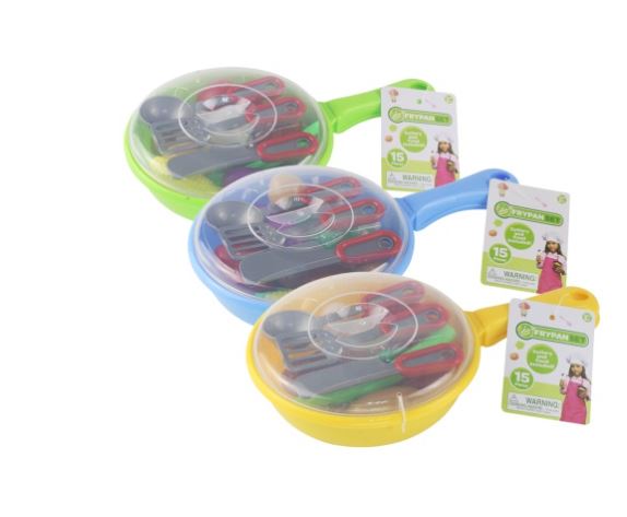 ENSEMBLE DE JEU DE POÊLE À FRIRE AVEC 15 PIÈCES ASST