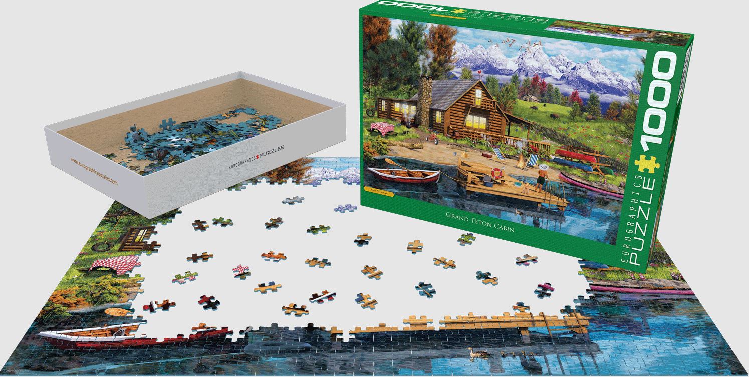 EUROGRAPHICS JIGSAW PUZZLE 1000 PIECES - MOUNTAIN CABIN #6000-5726